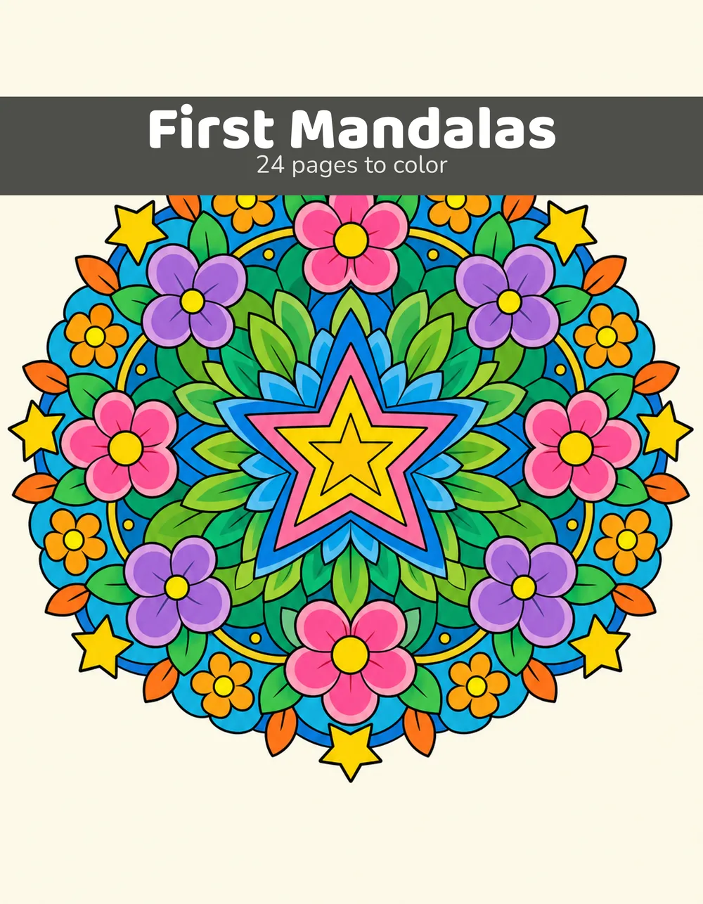 Couverture de livre de coloriage intitulée « First Mandalas »